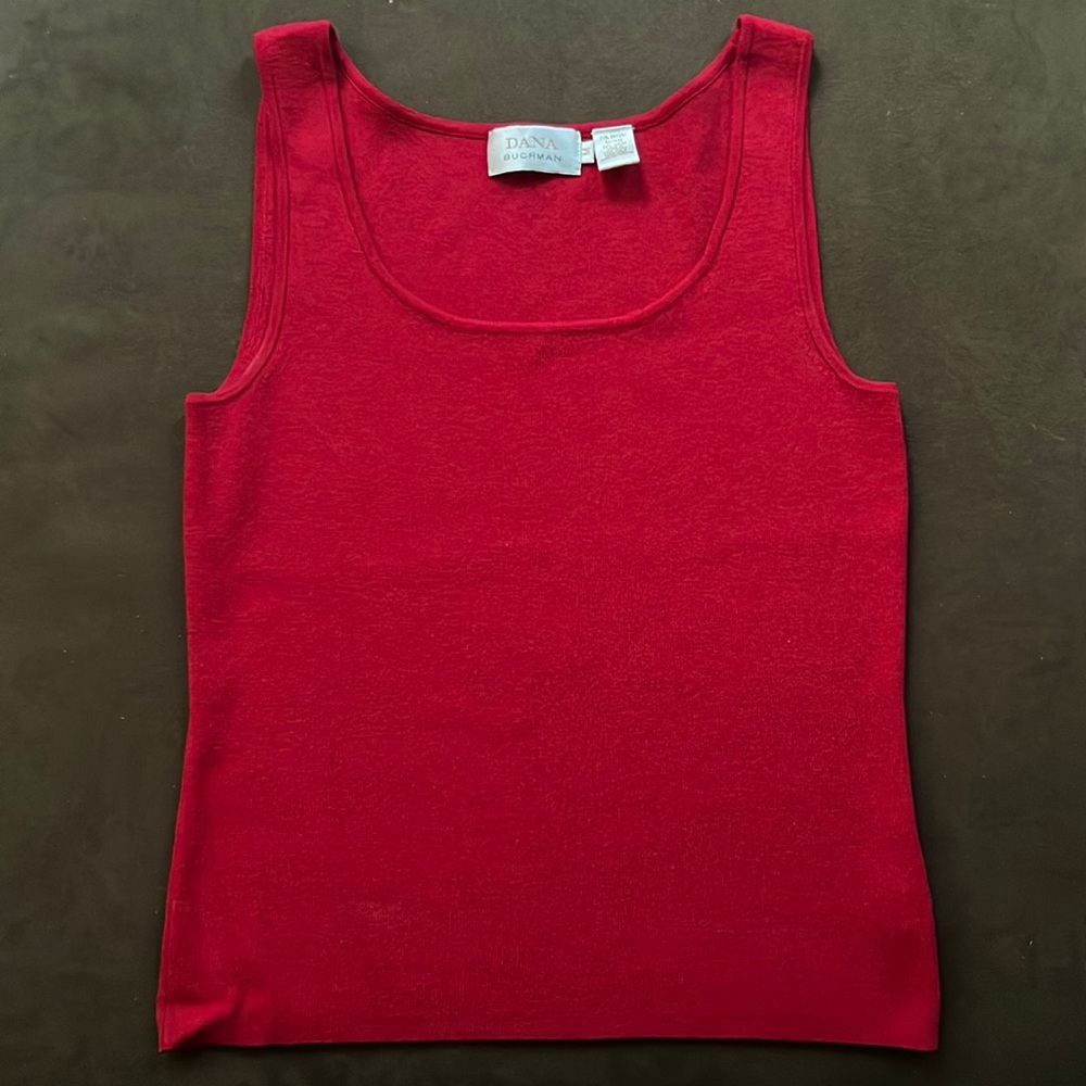 Dana Buchman Red Sweater Tank Cami Shell M Medium